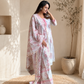 Gulbarg Chanderi Silk Kurti Pant Dupatta Set | Pink | Kantha India