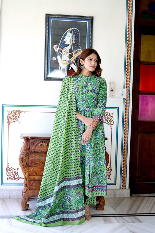 Sabari Anarkali Cotton Suit Set