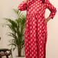 Cotton Handblock Printed Red Kurta Set