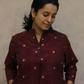 Maroon South Cotton Top with Pockets
