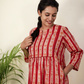 Cotton Hand Block Printed Kurta - Red