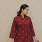 Maroon South Cotton Top with Pockets