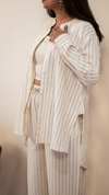 White Stripes Handloom Cotton Co-ord Set | Kantha India