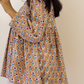 Brick Cotton Hand Block Printed Top -Beige