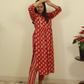 Cotton Handblock Printed Red Kurta Set