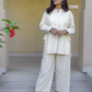 White Stripes Handloom Co-ord Set