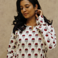 Red poppy Anarkali Kurti - DOR