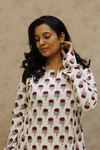 Red poppy Anarkali Kurti - DOR