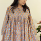 Brick Cotton Hand Block Printed Top -Beige