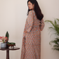Cotton Handblock Printed Beige Kurta Set