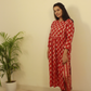 Cotton Handblock Printed Red Kurta Set