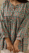 Cotton Hand Block Printed Top - Green