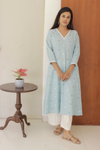 Sky Blue Handloom Cotton Set