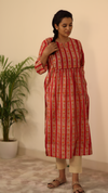Cotton Hand Block Printed Kurta - Red