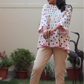 Cotton Handblock Printed Pink Motif Top