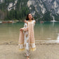 Darya Chanderi Silk Kurti Pant Dupatta Set | Yellow | Kantha India