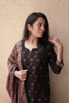 Maheshwari Silk Ajrakh 2 pc set (Kurta & Dupatta)