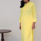 Neon lime crepe set yellow