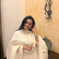 Dhara White Jamdani Paithani Dupatta Suit Set | KanthaIndia