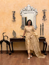 Ananta Beige Jamdani Linen Silk Dupatta Suit Set | KanthaIndia