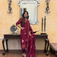Nitya Maroon Jamdani Pan Patta Dupatta Suit Set | KanthaIndia