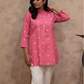 Cotton Handwoven Pink Heart Short Top