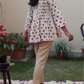 Cotton Handblock Printed Pink Motif Top