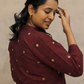 Maroon South Cotton Top with Pockets