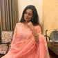 Aarambh Pink Jamdani Linen Silk Dupatta Suit Set | KanthaIndia
