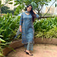 Neelaveni Kota Doria Dupatta Suit Set | KanthaIndia