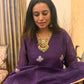 Aroha Purple Jamdani Pan Patta Dupatta Suit Set | KanthaIndia