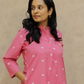 Cotton Handwoven Pink Heart Short Top