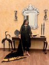 Prakriti Black Jamdani Linen Dupatta Suit Set | KanthaIndia