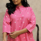 Cotton Handwoven Pink Heart Short Top