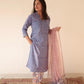 Blue butti Hand Embroidered Set