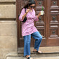 Santosha Hand Block Print Cotton Short Top