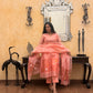 Aarambh Pink Jamdani Linen Silk Dupatta Suit Set | KanthaIndia