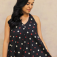 Cotton Hand Block Printed Polka Dot Dress