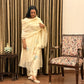 Vanilla White Appliqué Mul Chanderi Kurta Set