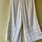 Solid white embroidered palazzo pant