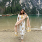 Darya Chanderi Silk Kurti Pant Dupatta Set | Yellow | Kantha India