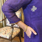 Aroha Purple Jamdani Pan Patta Dupatta Suit Set | KanthaIndia
