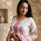 Gulbarg Chanderi Silk Kurti Pant Dupatta Set | Pink | Kantha India