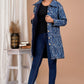 Blue Hand Block Printed Cotton Quilted Jacket
