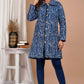 Blue Hand Block Printed Cotton Quilted Jacket