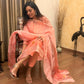 Aarambh Pink Jamdani Linen Silk Dupatta Suit Set | KanthaIndia