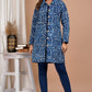 Blue Hand Block Printed Cotton Quilted Jacket