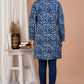 Blue Hand Block Printed Cotton Quilted Jacket