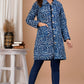 Blue Hand Block Printed Cotton Quilted Jacket