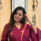 Nitya Maroon Jamdani Pan Patta Dupatta Suit Set | KanthaIndia